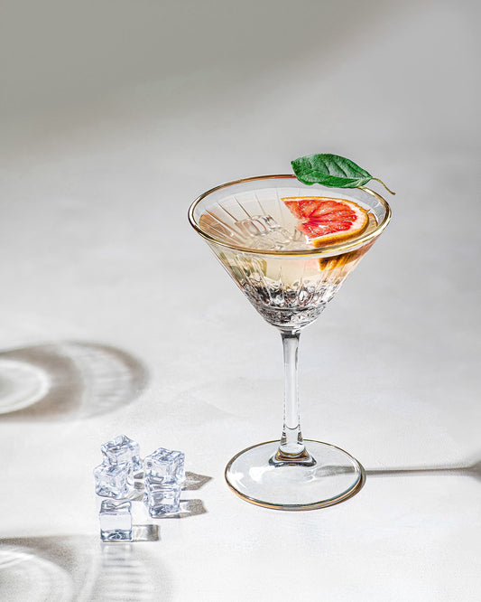 Frittillaria Vintage Crystal Gold Rim Martini Glass