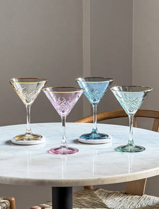 Milena Colored Vintage Martini Glass