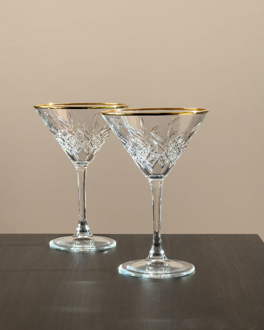 Milena Vintage Gold Rim Martini Glass