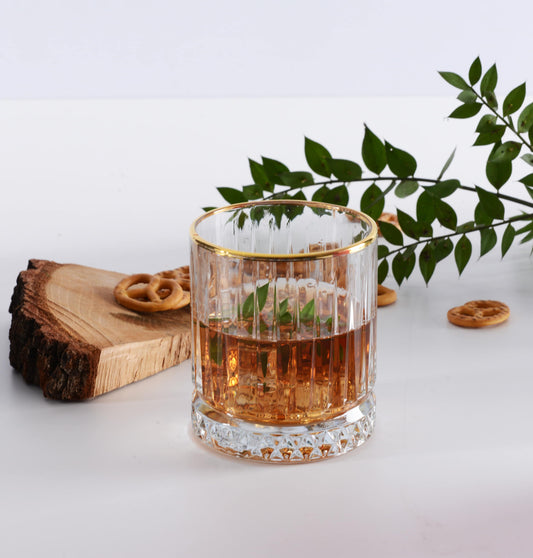 Eva Crystal Gold Rim Whiskey Glasses